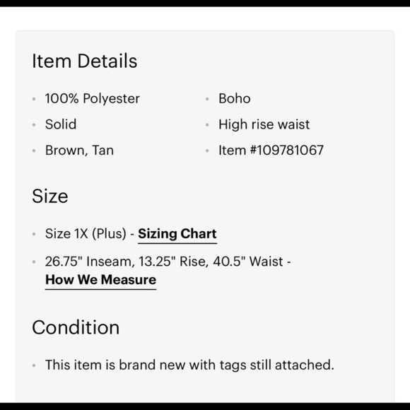 NWT Massini 1X pants dress pull on pants‎ new - Picture 4 of 7